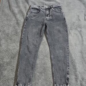Reformation 80’s Ultra High Cigarette Ankle Zip Black Wash Jeans Size 30